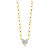 Shy Creation Jewelry - 14K Yellow Gold 0.41 ct Diamond Heart Paperclip Link Necklace | Manfredi Jewels