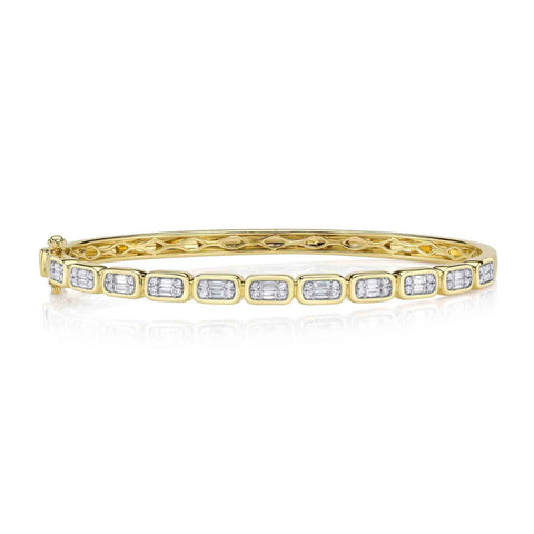 14K Yellow Gold 0.65ct Diamond Baguette Bracelet