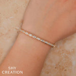 Shy Creation Jewelry - 14K Yellow Gold 0.65ct Diamond Baguette Bracelet | Manfredi Jewels