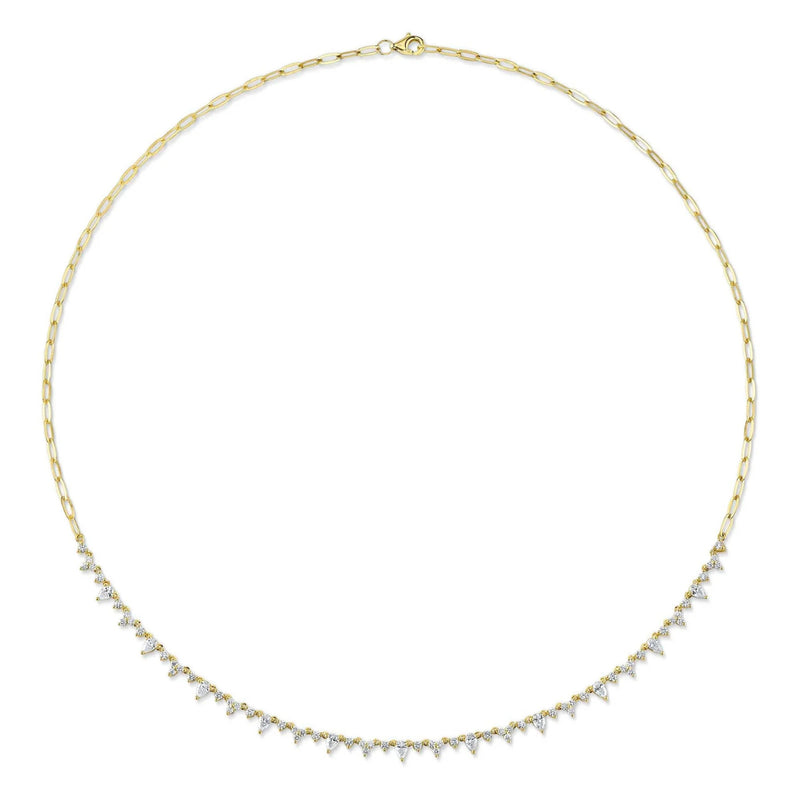 Shy Creation Jewelry - 14K Yellow Gold 1.71ct Diamond Pear Necklace | Manfredi Jewels