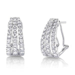 Shy Creation Jewelry - Bailey 14K White Gold 1.66 ct Diamond Pavé Huggie Earrings | Manfredi Jewels