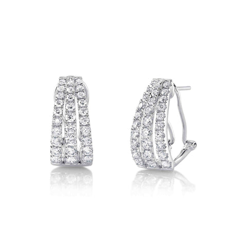 Bailey 14K White Gold 1.66 ct Diamond Pavé Huggie Earrings