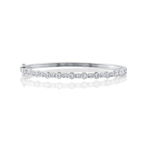 Bailey 14K White Gold 1.88 ct Diamond Bezel Bangle Bracelet