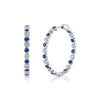 Shy Creation Jewelry - Bailey 14K White Gold Blue Sapphire & Diamond Bezel Set Hoop Earrings | Manfredi Jewels