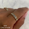 Shy Creation Jewelry - Bailey 14K White Gold Diamond Baguette Band | Manfredi Jewels