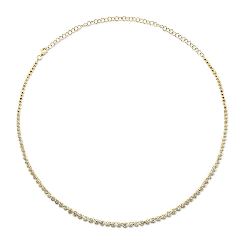 Bailey 14K Yellow Gold 2.00 ct Diamond Bezel Set Graduated Tennis Necklace