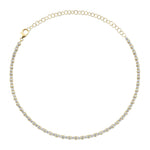 Shy Creation Jewelry - Bailey 14K Yellow Gold 7.54 ct Diamond Bezel Set Tennis Necklace | Manfredi Jewels