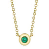 Shy Creation Jewelry - Bailey 14K Yellow Gold Center Emerald Bezel Necklace | Manfredi Jewels