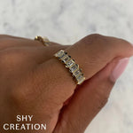 Shy Creation Jewelry - Bailey 14K Yellow Gold Diamond Baguette Band | Manfredi Jewels