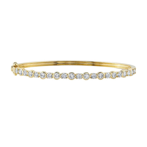 Bailey 14K Yellow Gold Diamond Bezel Bangle Bracelet