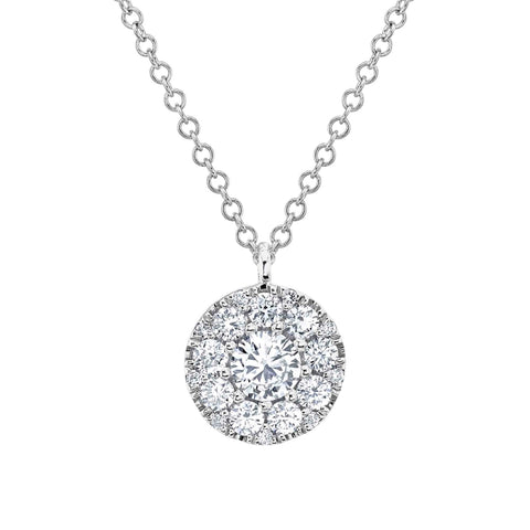 Bella Riva 14K White Gold & Diamond Halo Pavé Cluster Necklace