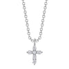 Shy Creation Jewelry - Gia 14K White Gold 0.10 ct Diamond Small Cross Necklace | Manfredi Jewels