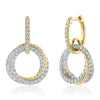 Shy Creation Jewelry - Glittara 14K Yellow Gold 2.33 ct Diamond Crossed Cirlcle Hoop Earrings | Manfredi Jewels