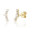 Shy Creation Jewelry - Jackie 14K Yellow Gold Cultured Pearl & Diamond Stud Earrings | Manfredi Jewels