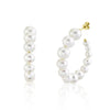 Shy Creation Jewelry - Jackie 14K Yellow Gold Cultured Pearl Hoop Earrings | Manfredi Jewels