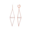 Shy Creation Jewelry - Kate 14K Rose Gold 0.89 ct Triangle Drop Diamond Pavé Earrings | Manfredi Jewels