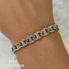 Shy Creation Bracelet - Kate 14K White Gold 4.05 Ct Diamond Pavé Link Bracelet | Manfredi Jewels