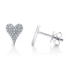 Shy Creation Jewelry - Kate 14K White Gold Diamond Pave Heart Stud Earrings | Manfredi Jewels