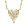 Shy Creation Jewelry - Kate 14K Yellow Gold 0.11 ct Diamond Pavé Small Heart Necklace | Manfredi Jewels