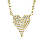 Shy Creation Jewelry - Kate 14K Yellow Gold 0.11 ct Diamond Pavé Small Heart Necklace | Manfredi Jewels