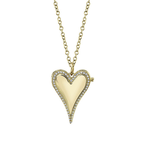 Kate 14K Yellow Gold 0.13 ct Diamond Accent Heart Locket Necklace