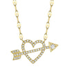 Shy Creation Jewelry - Kate 14K Yellow Gold 0.16 ct Heart & Arrow Diamond Pavé Necklace | Manfredi Jewels