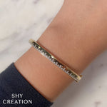 Shy Creation Jewelry - Kate 14K Yellow Gold 0.33 ct Diamond Bangle Bracelet | Manfredi Jewels