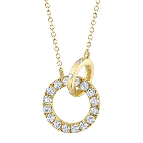 Kate 14K Yellow Gold 0.54 ct Diamond Pavé Circle Pendant Necklace