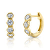 Shy Creation Jewelry - Kate 14K Yellow Gold 0.64 ct Hexagon Diamond Huggies Hoop Earrings | Manfredi Jewels