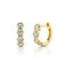 Shy Creation Jewelry - Kate 14K Yellow Gold 0.64 ct Hexagon Diamond Huggies Hoop Earrings | Manfredi Jewels