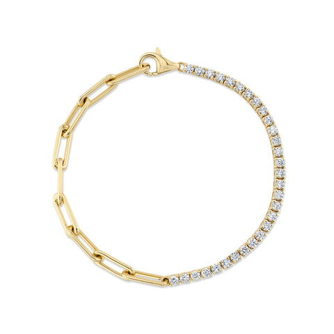 Kate 14K Yellow Gold 1.50 ct Diamond Paper Clip Link Bracelet