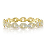 Shy Creation Jewelry - Kate 14K Yellow Gold 1.95 ct Diamond Pavé Bangle Chain Link Bracelet | Manfredi Jewels