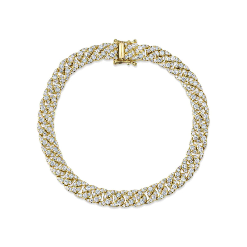 Shy Creation Bracelet - Kate 14K Yellow Gold 4.10 ct Diamond Pavé Link Bracelet | Manfredi Jewels