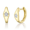 Shy Creation Jewelry - Kate 14k Yellow Gold Center Star Diamond Huggies Hoop Earring | Manfredi Jewels