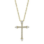 Shy Creation Jewelry - Kate 14K Yellow Gold Diamond Cross Necklace | Manfredi Jewels