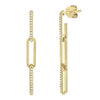 Shy Creation Jewelry - Kate 14K Yellow Gold Diamond Paper Clip Link Earrings | Manfredi Jewels