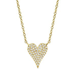 Shy Creation Jewelry - Kate 14K Yellow Gold 0.11 ct Diamond Pavé Small Heart Necklace | Manfredi Jewels