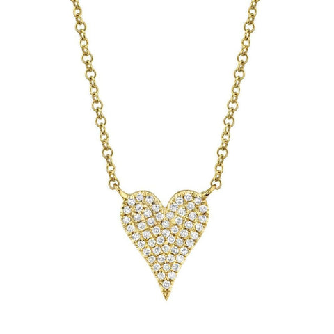 Kate 14K Yellow Gold 0.11 ct Diamond Pavé Small Heart Necklace