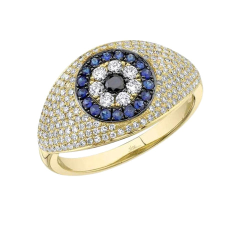 Kate 14K Yellow Gold Diamonds and Sapphires Eye Ring