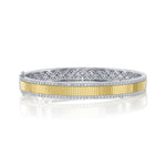 Shy Creation Jewelry - Kate 14K Yellow & White Gold 1.06 ct Diamond Bangle Bracelet | Manfredi Jewels