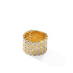 Syna Jewelry - Mogul 18K Yellow Gold with Diamonds Three Tier Mogul Diamond Ring | Manfredi Jewels