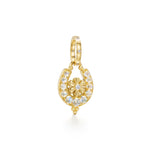 Temple St Clair Jewelry - Amulet 18K Yellow Gold Horseshoe Blue Moonstone & Diamond Pendant | Manfredi Jewels