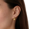 Temple St Clair Jewelry - Argadia 18K Yellow Gold Diamond Leaf Drop Hoop Earrings | Manfredi Jewels