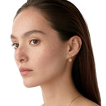 Temple St Clair Jewelry - Argadia 18K Yellow Gold Diamond Leaf Drop Hoop Earrings | Manfredi Jewels