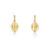 Temple St Clair Jewelry - Argadia 18K Yellow Gold Diamond Leaf Drop Hoop Earrings | Manfredi Jewels