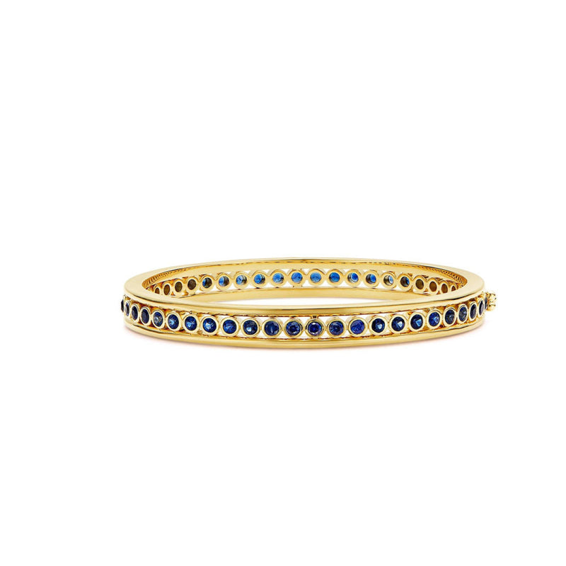 Temple St Clair Jewelry - Eternity 18K Yellow Gold Sapphire Cuff Bracelet | Manfredi Jewels