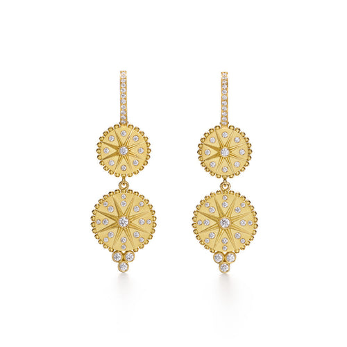 Temple St Clair Jewelry - Orbit Star 18K Yellow Gold Diamond Drop Earrings | Manfredi Jewels