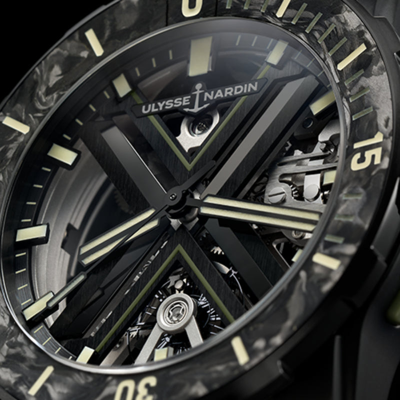 Ulysse Nardin New Watches - DIVER X SKELETON OPS 44MM BLACK DLC TITANIUM & CARBONIUM | Manfredi Jewels