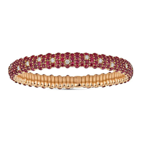 Zydo Italy Jewelry - Ruby 18K Rose Gold Domed Stretch Bracelet | Manfredi Jewels