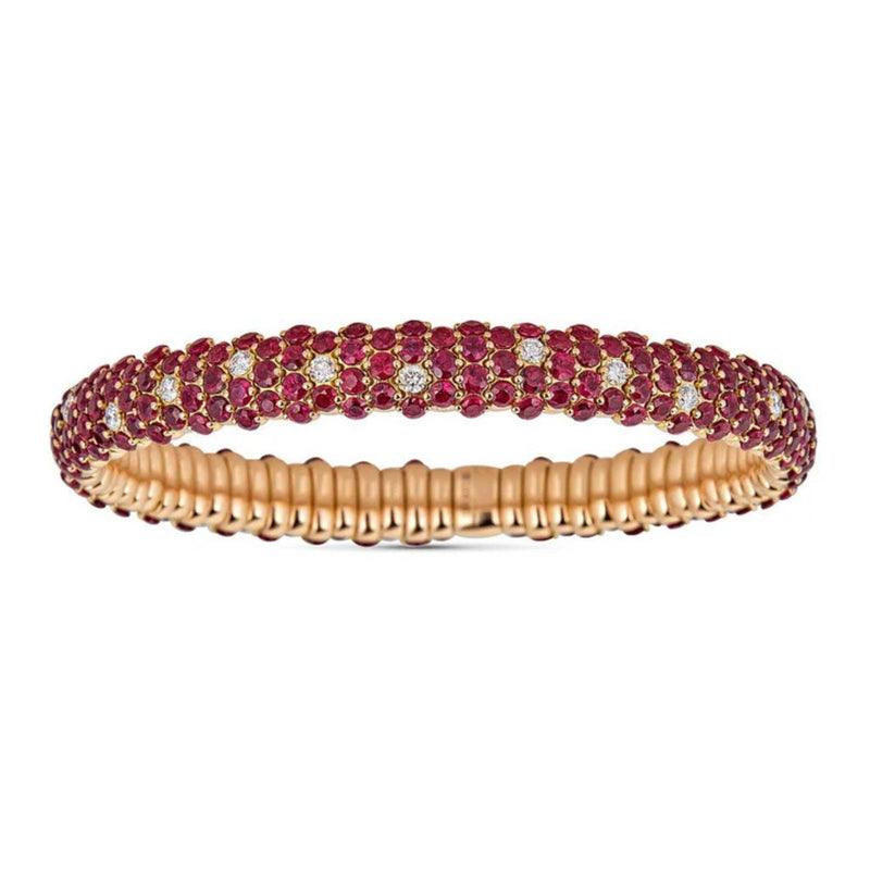 Zydo Italy Jewelry - Ruby 18K Rose Gold Domed Stretch Bracelet | Manfredi Jewels